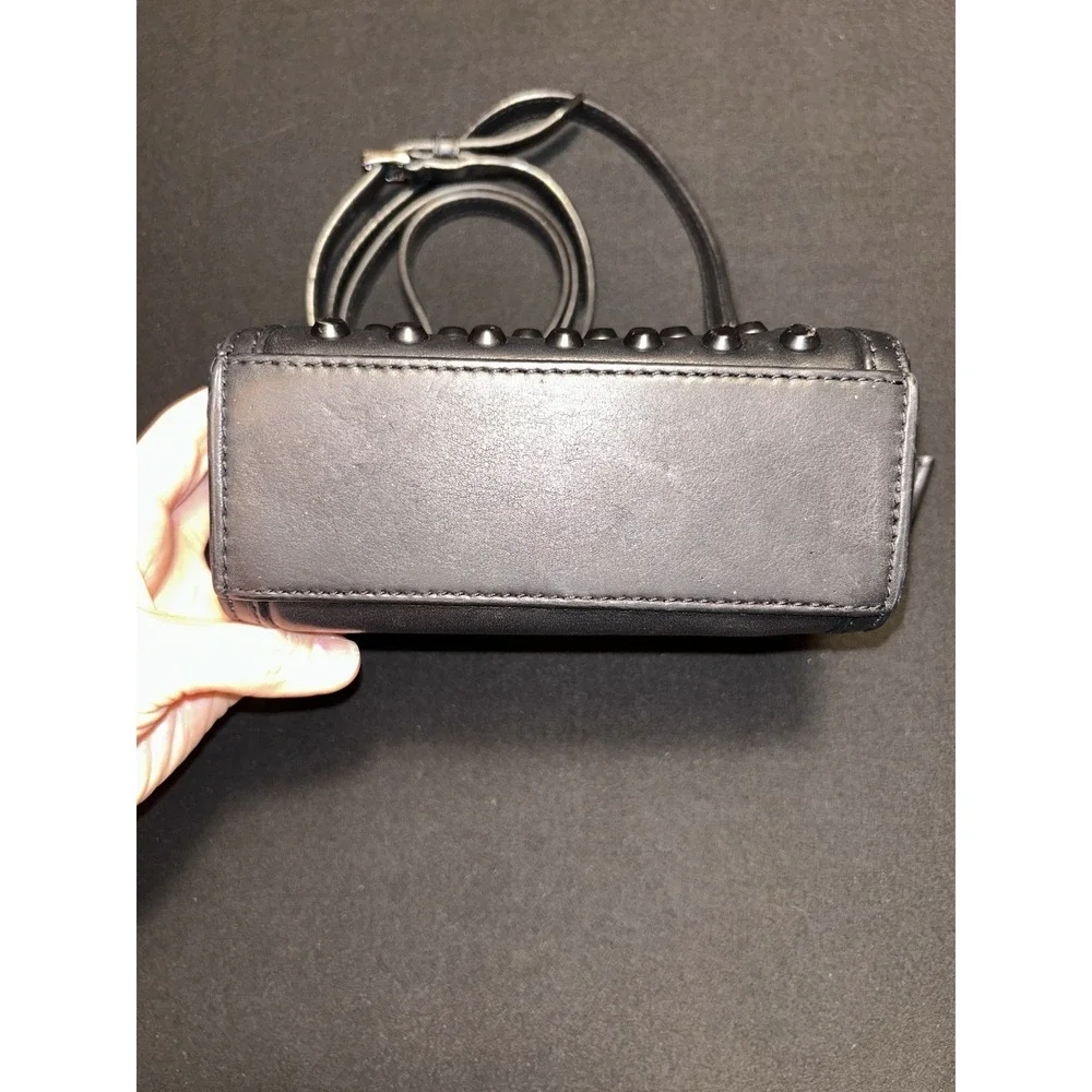 Michael Kors Vintage Black Leather Studded Crossbody Bag Purse Y2K Grunge Small